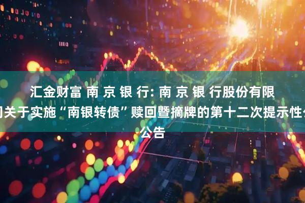 汇金财富 南 京 银 行: 南 京 银 行股份有限公司关于实施“南银转债”赎回暨摘牌的第十二次提示性公告